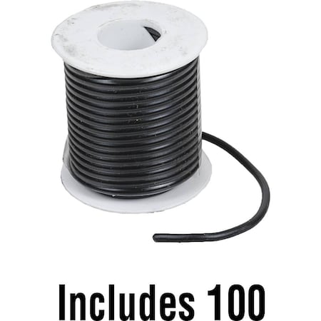 Aftermarket Primary Wire, GXL, 16 AWG, Black, XLPE Jacket 600-16042-100-JN